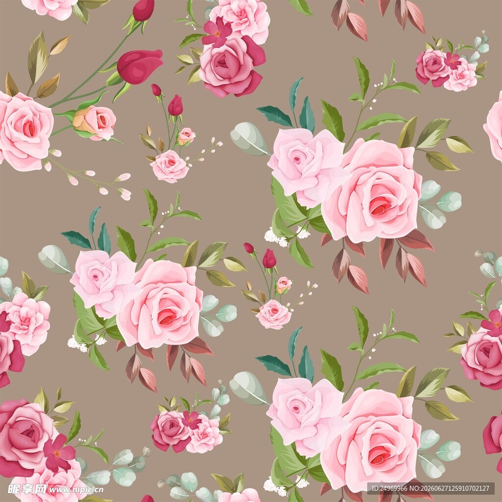 粉色玫瑰花卉图案背景
