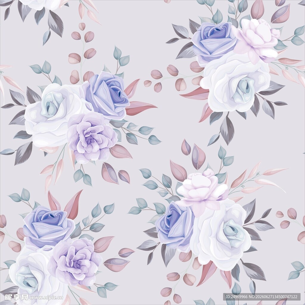 淡紫色花卉图案背景
