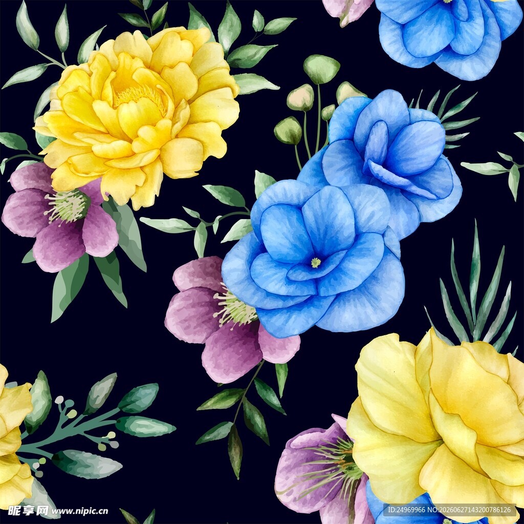 多彩花卉图案