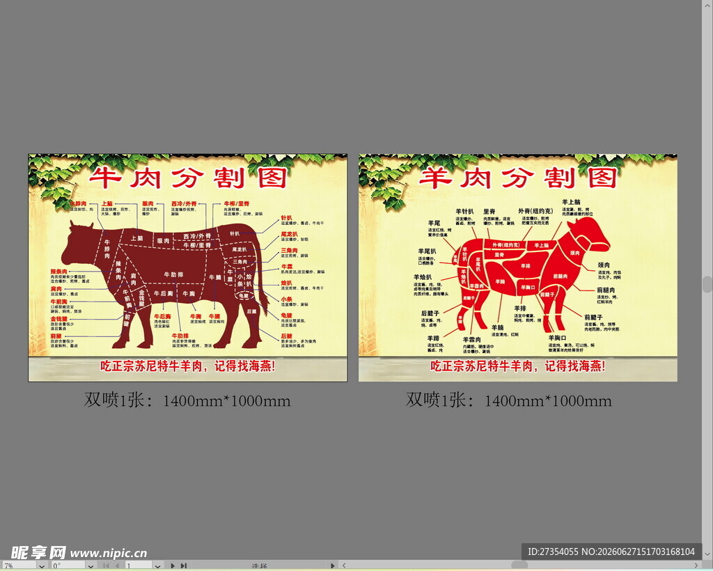 牛肉羊肉分割图