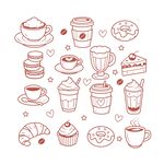 咖啡甜点插画