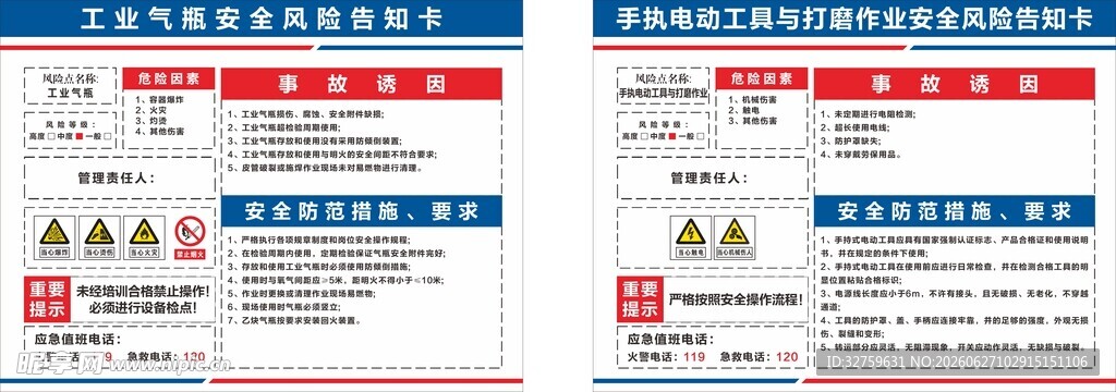 工业气瓶安全风险告知卡