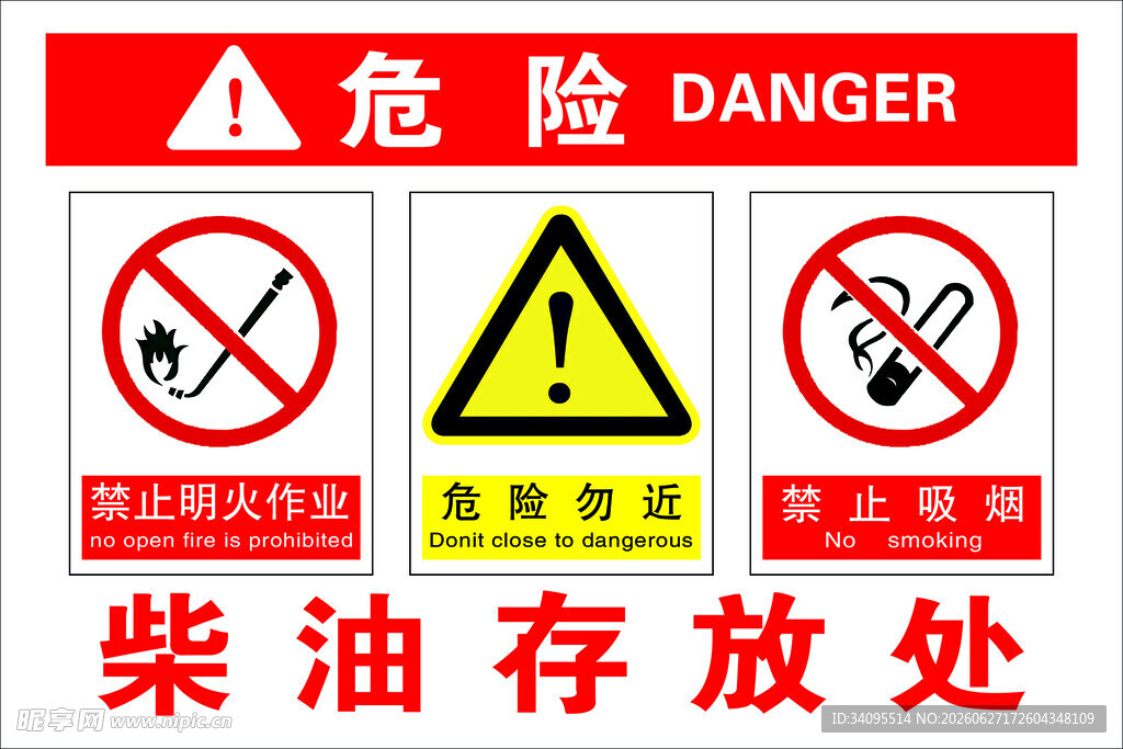 柴油存放处安全警示标识