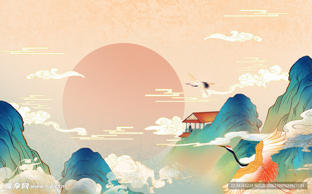 古风山水间的诗意景象