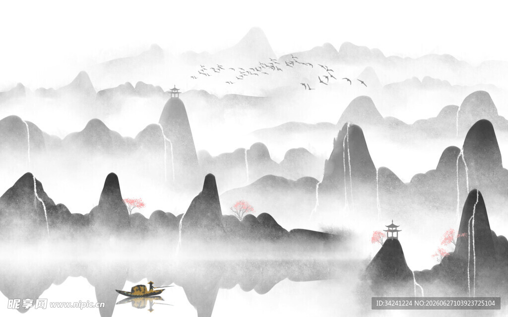 水墨山水意境图