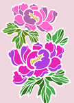 粉色牡丹花图案设计