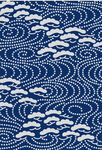蓝白海浪飞鸟图案纹理