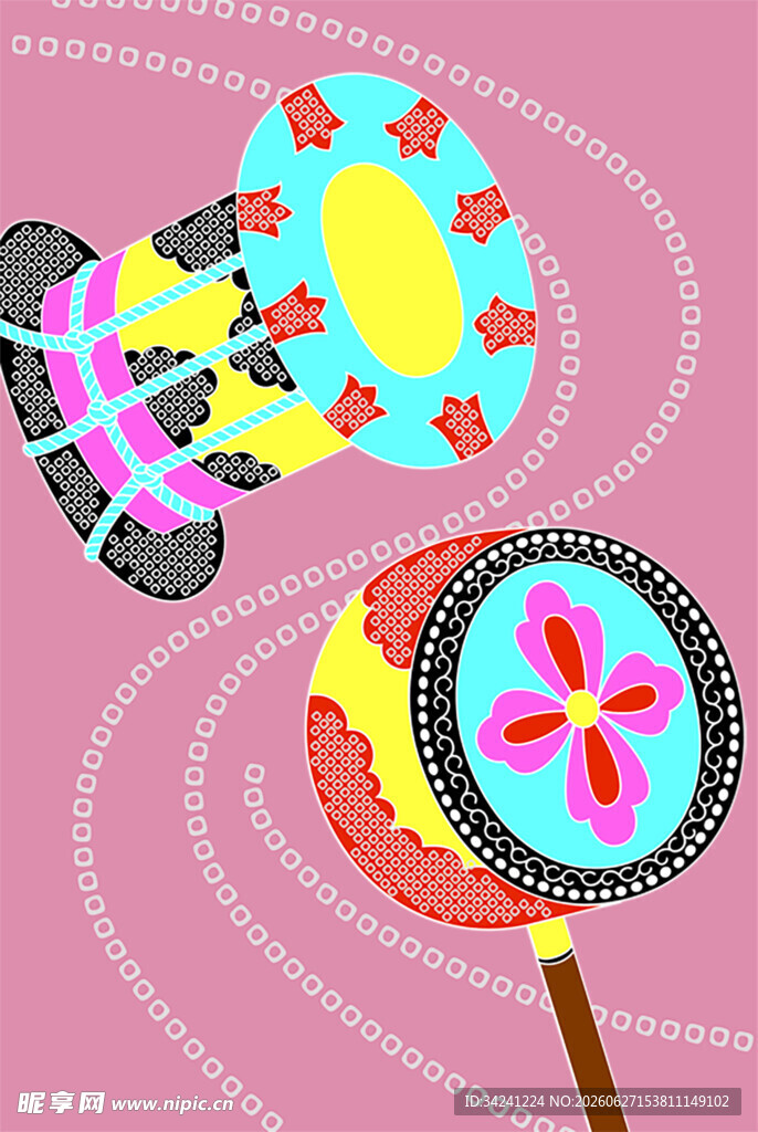 多彩棒棒糖插画