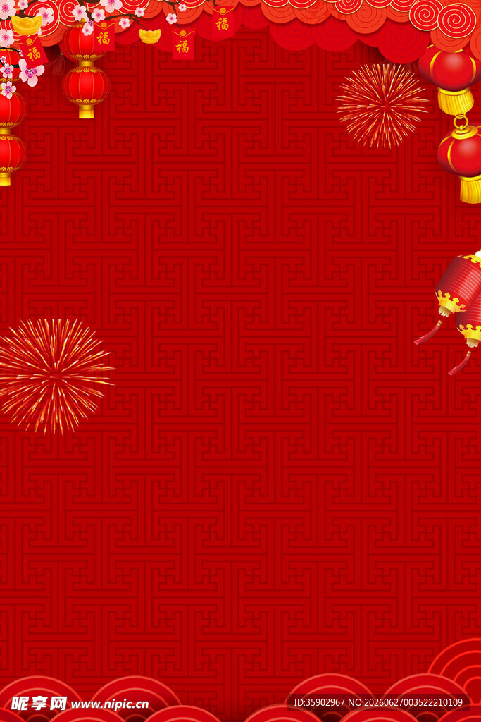 喜庆红色春节背景图