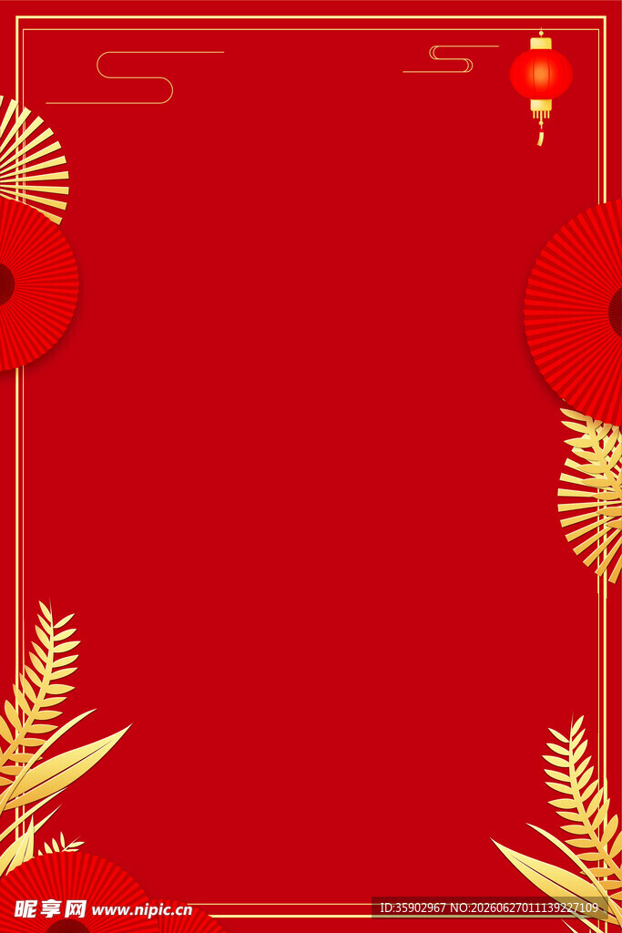 红色中式边框喜庆背景图