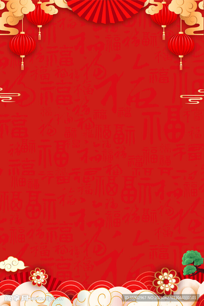 喜庆红色春节背景图