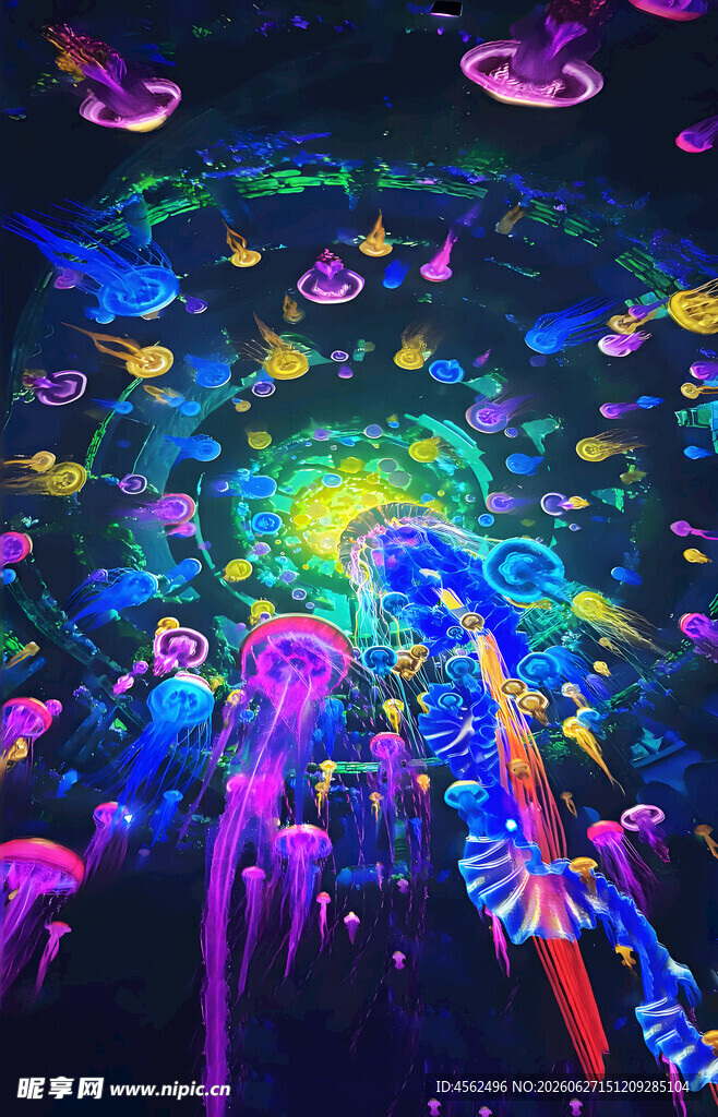 梦幻海底水母灯光秀场景