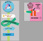创意指示牌与人物指引设计