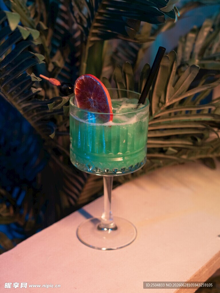 清新薄荷鸡尾酒特写