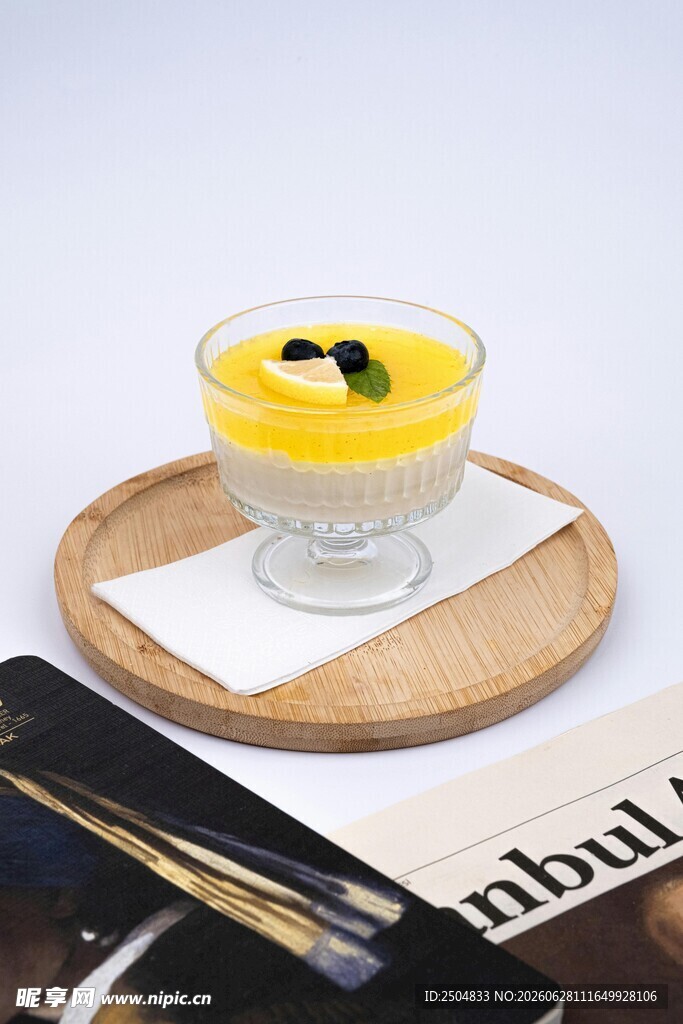 芒果布丁 甜点 美食 杯子 装
