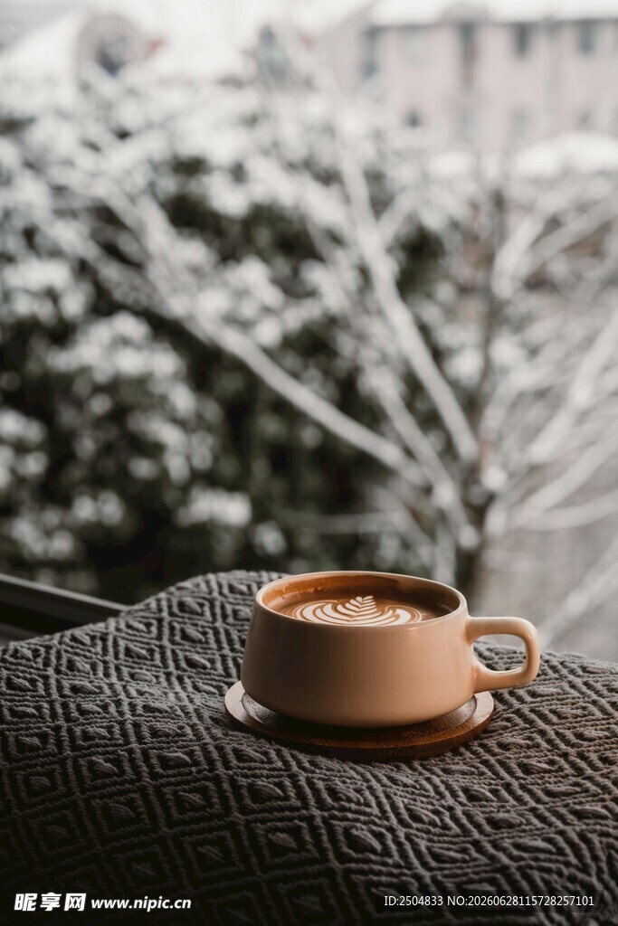 冬日 茶 杯子 毛毯 雪景 温