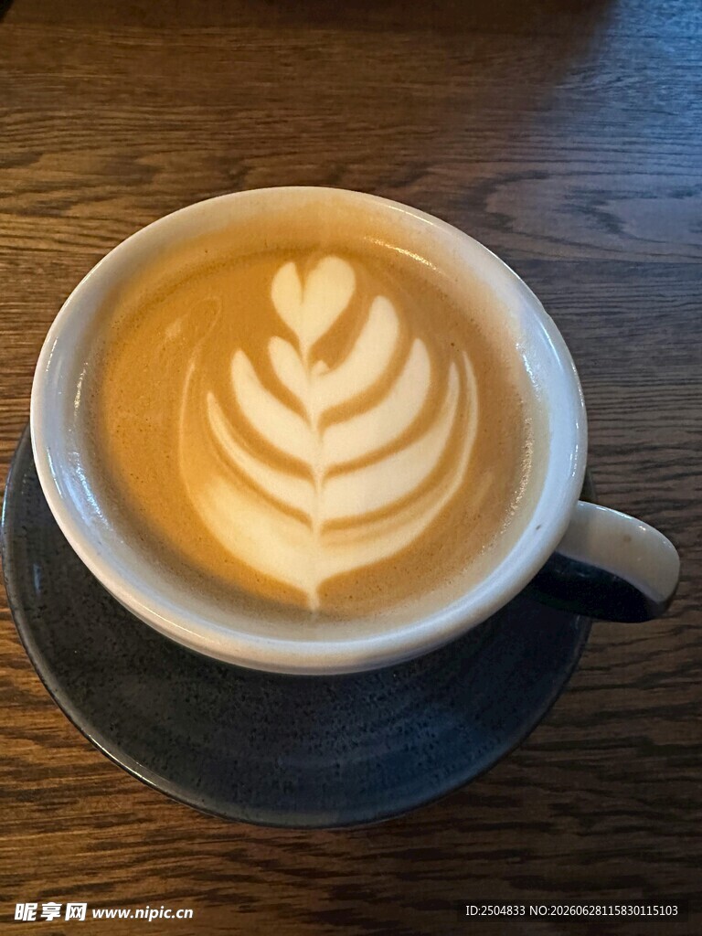 精美拉花咖啡特写