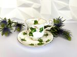 英式花卉图案茶杯与茶托