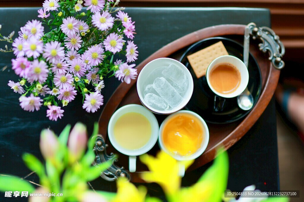 花茶 茶具 花卉 茶饮 装饰 