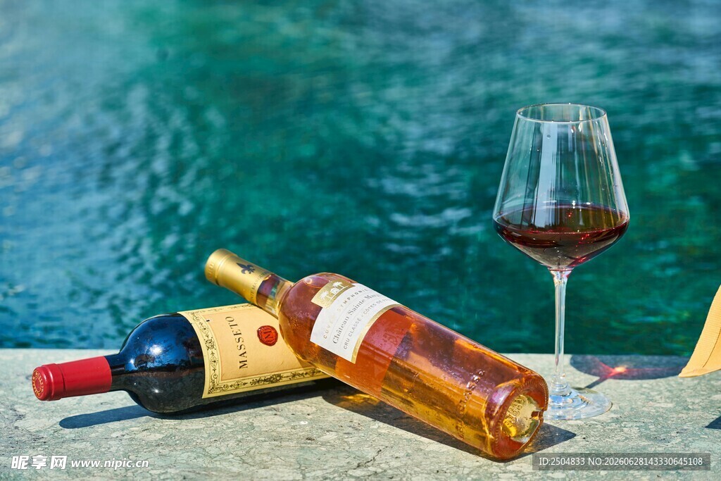 美酒 酒瓶 酒杯 水 休闲 惬