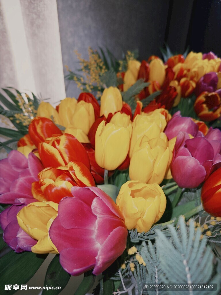多彩郁金香花束
