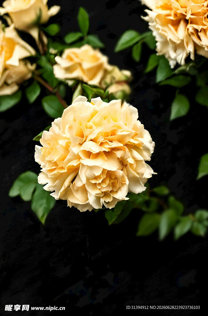 黄色月季花特写