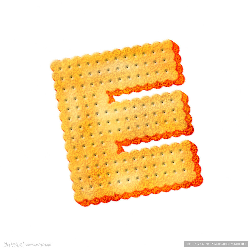 美味饼干字母E形状的