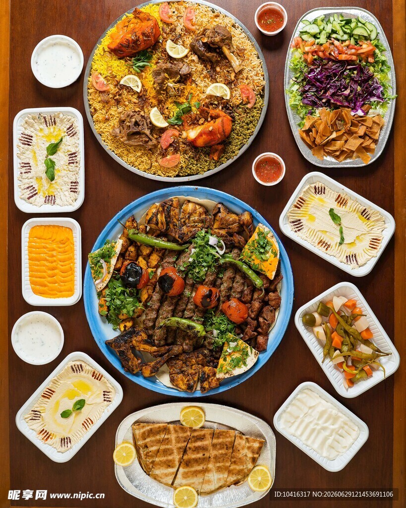 中东烤羊肉黄米饭