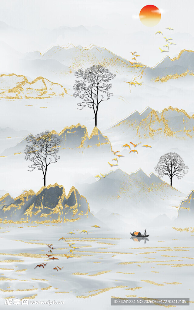 水墨山水间的诗意景致
