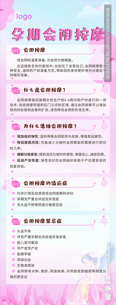 孕期会阴按摩 易拉宝
