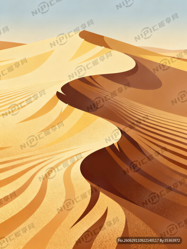 绘画锡洛利沙漠流沙纹理