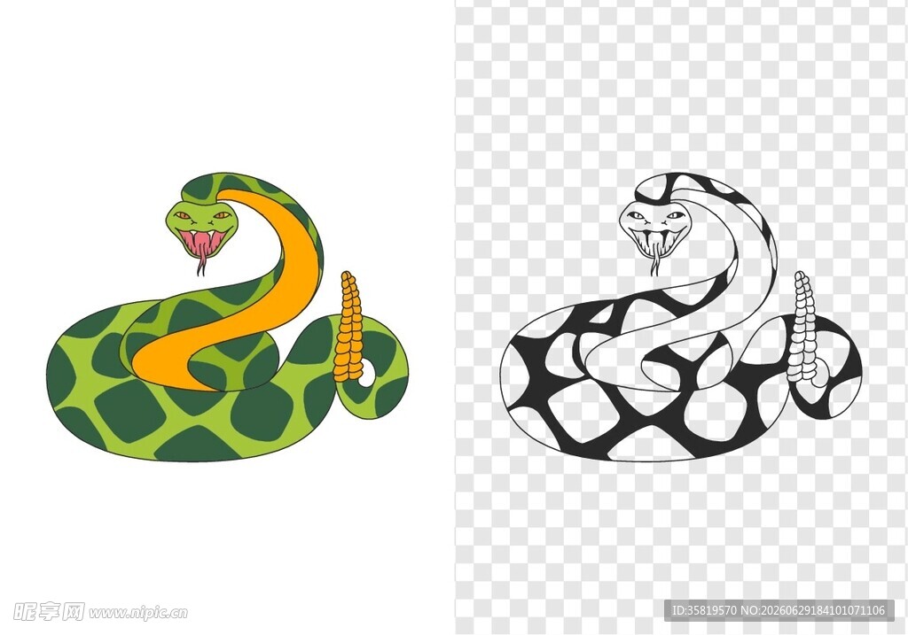 蛇插画