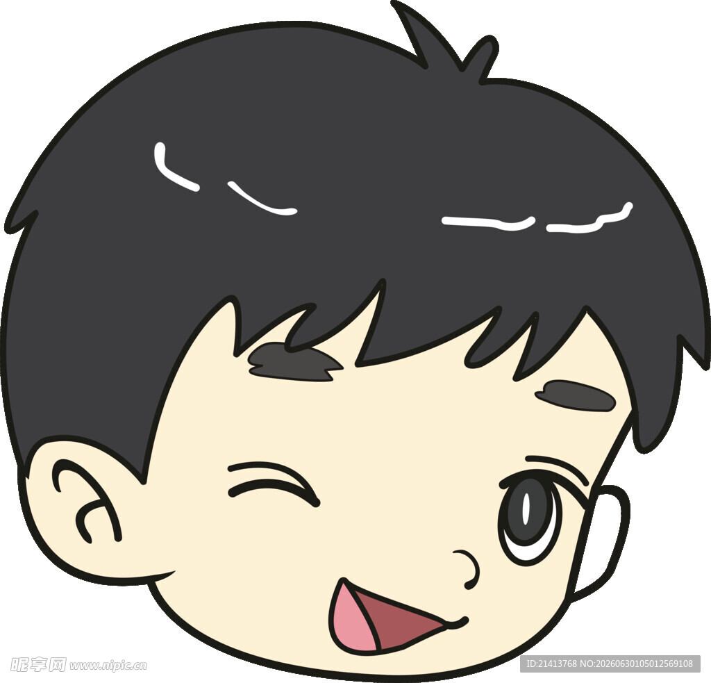 俏皮眨眼小男孩