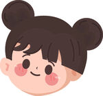 可爱双丸子头卡通小女孩