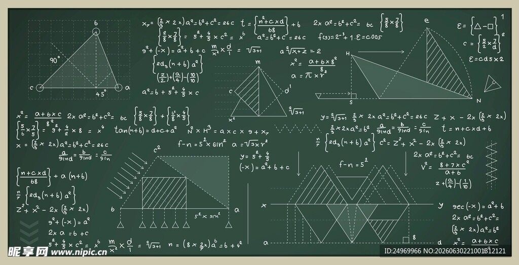 黑板上的几何数学公式