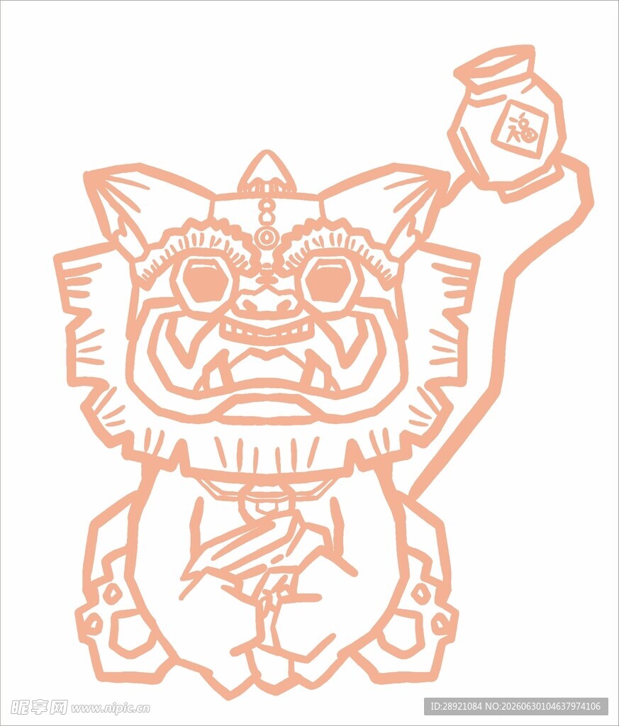传统瑞兽貔貅图案设计