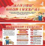 红色大气深入学习安全生产展板