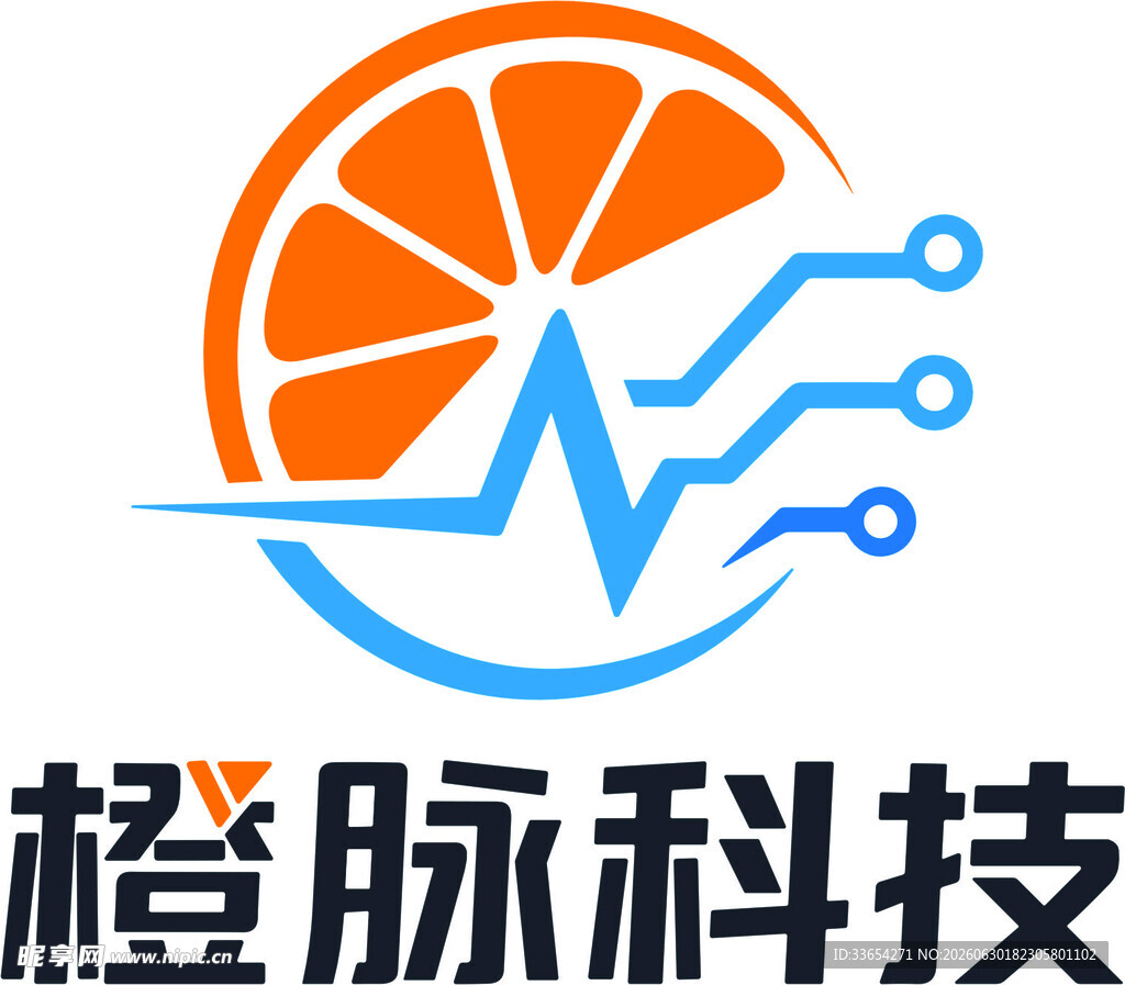 橙脉科技标志设计