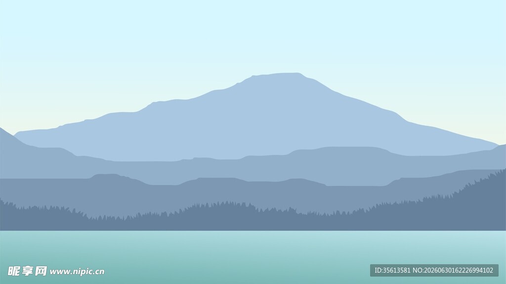 山水风景插画