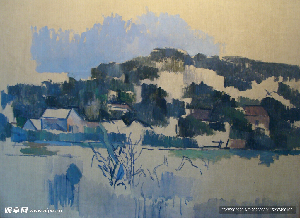 乡村风景绘画作品