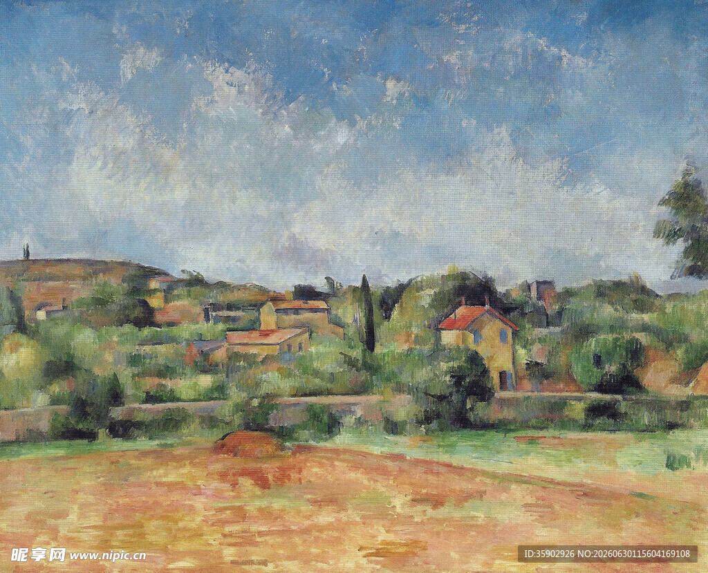 乡村田园风景油画
