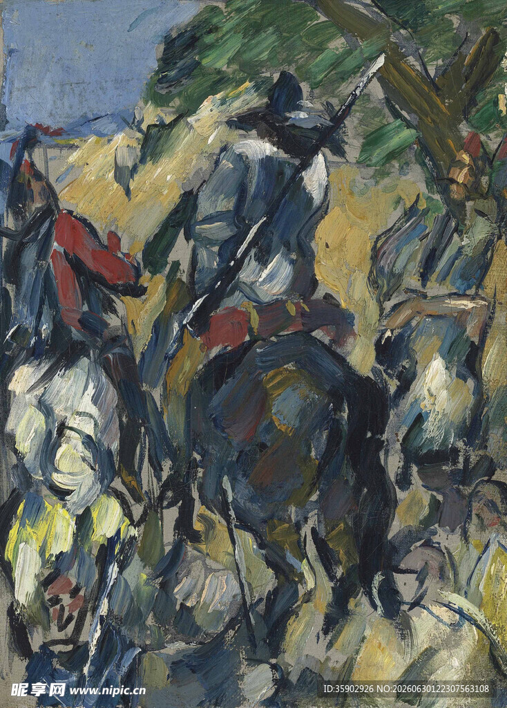 骑兵战斗场景油画