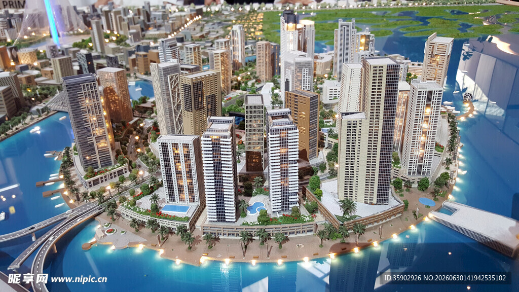 繁华都市滨海建筑景观