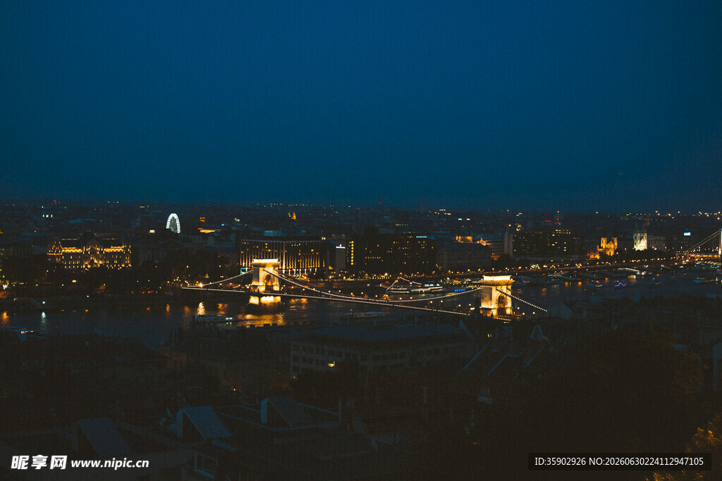城市夜景俯瞰图