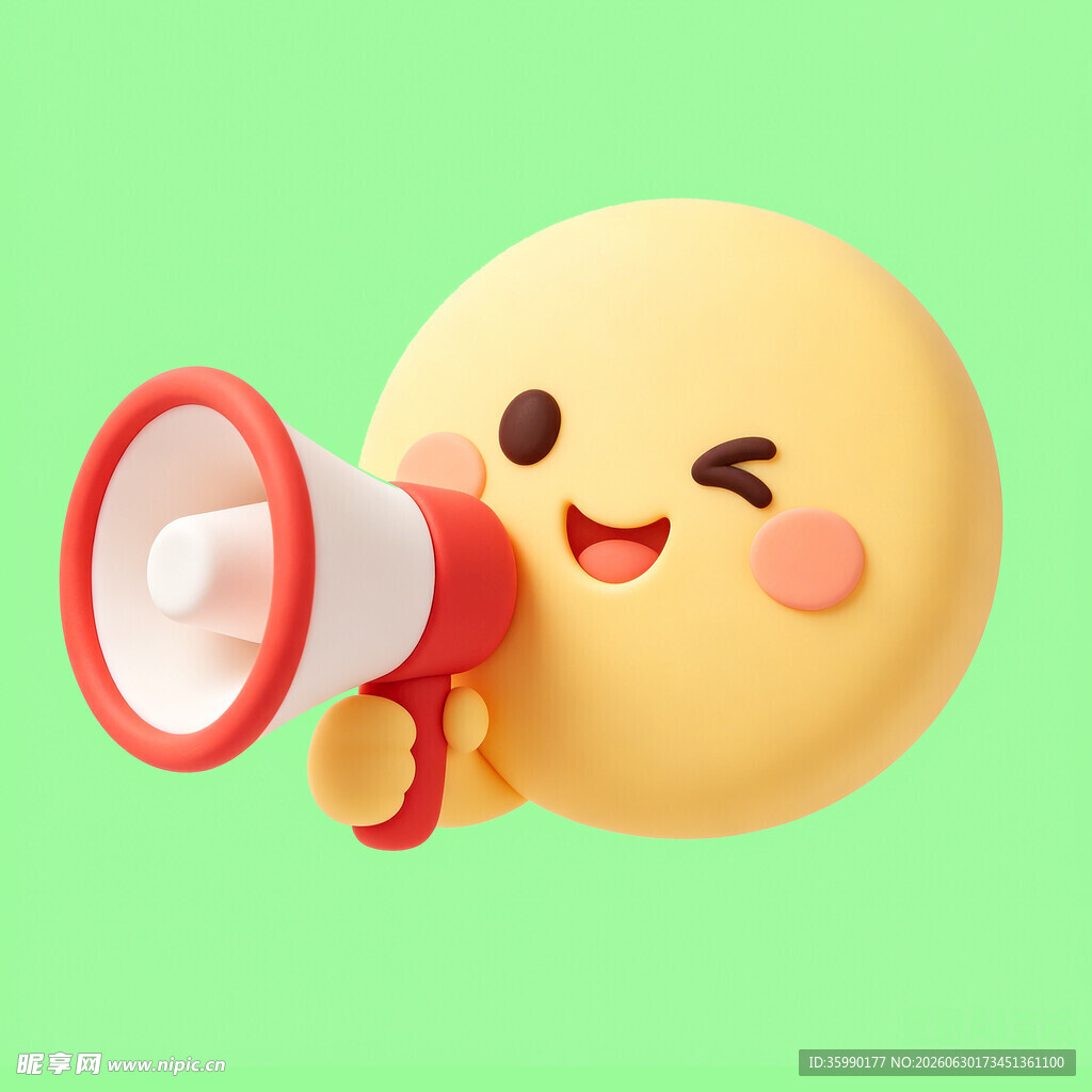 笑脸用喇叭喊话