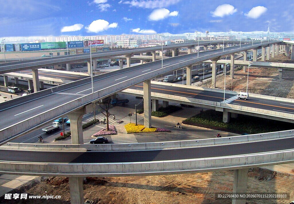 城市立交桥俯瞰景观