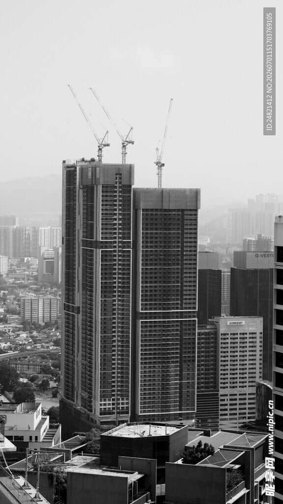 城市中崛起的高楼建筑