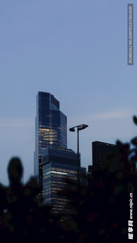 城市高楼夜景剪影