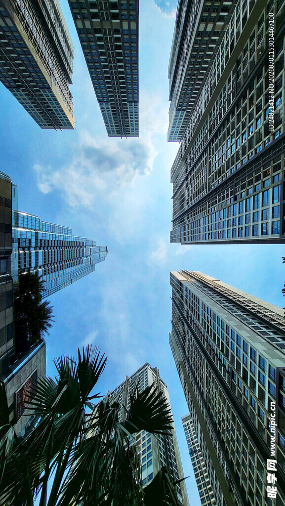 仰观都市摩天大楼景观