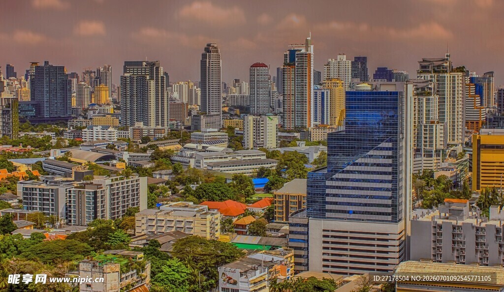 繁华都市天际线景观